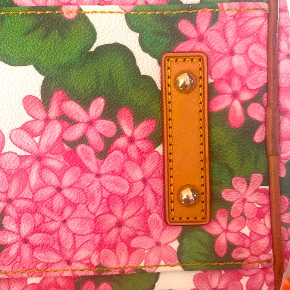 Dooney & Bourke Hydrangea Satchel Barrel Bag Pink Red - Picture 7 of 16